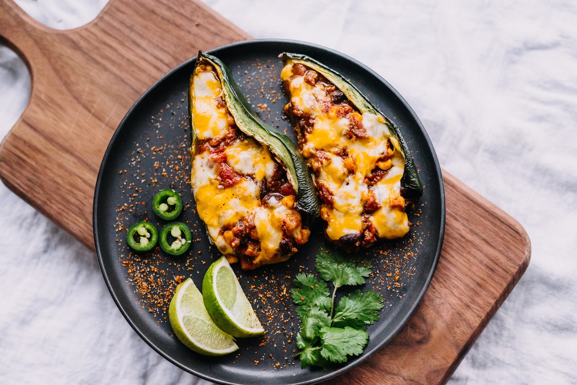 Chiles poblanos rellenos 